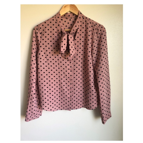 Adrianna Papell Long Sleeve Pink & Black Blouse - Picture 4 of 4